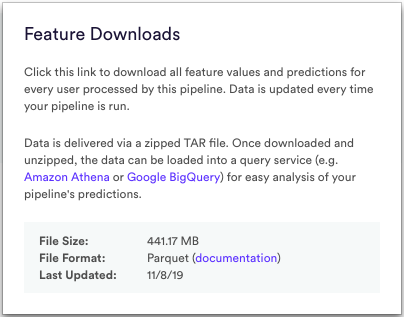 ML Features Download